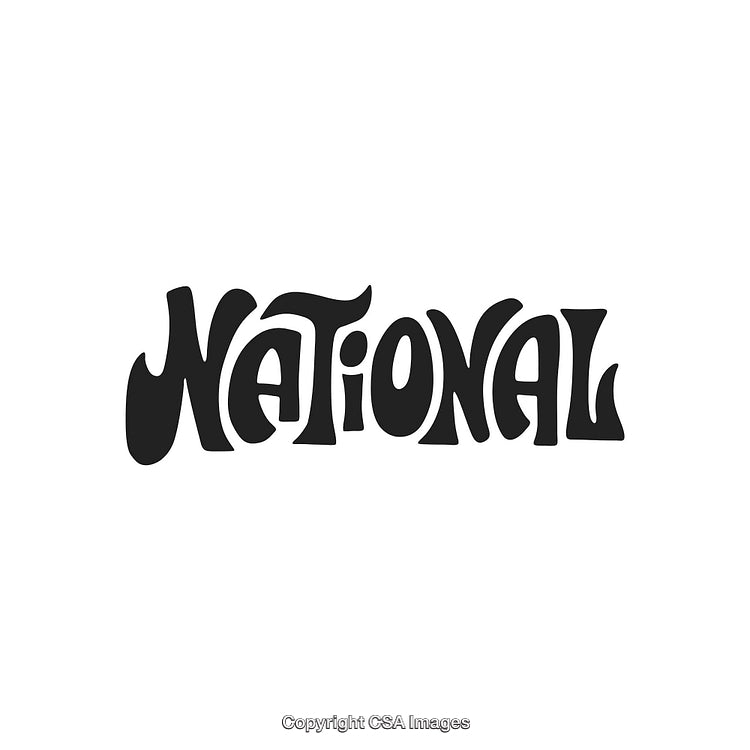 Stylish Bold National Text Design With Black Retro-Style Font