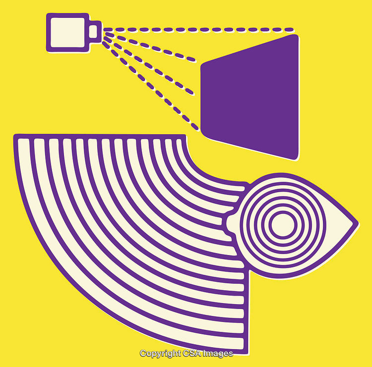 Abstract Purple and Yellow Line Art with Geometrical Elements