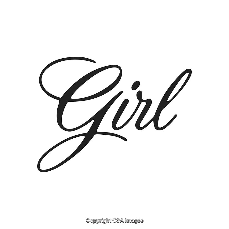 Elegant Handwritten Calligraphy of the Word 'Girl' in a Stylish Script
