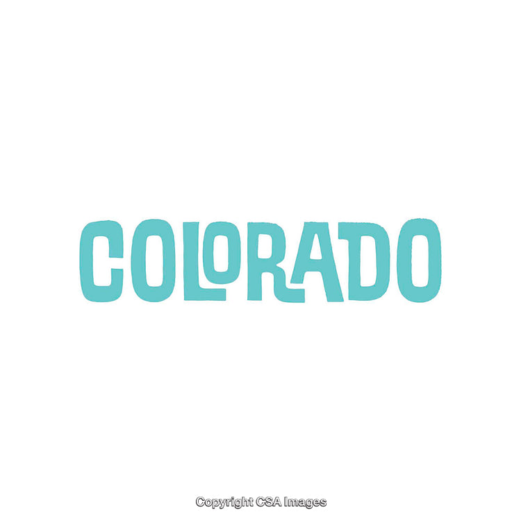 Minimalistic Typography Art Displaying the Word 'Colorado' in Cyan Font