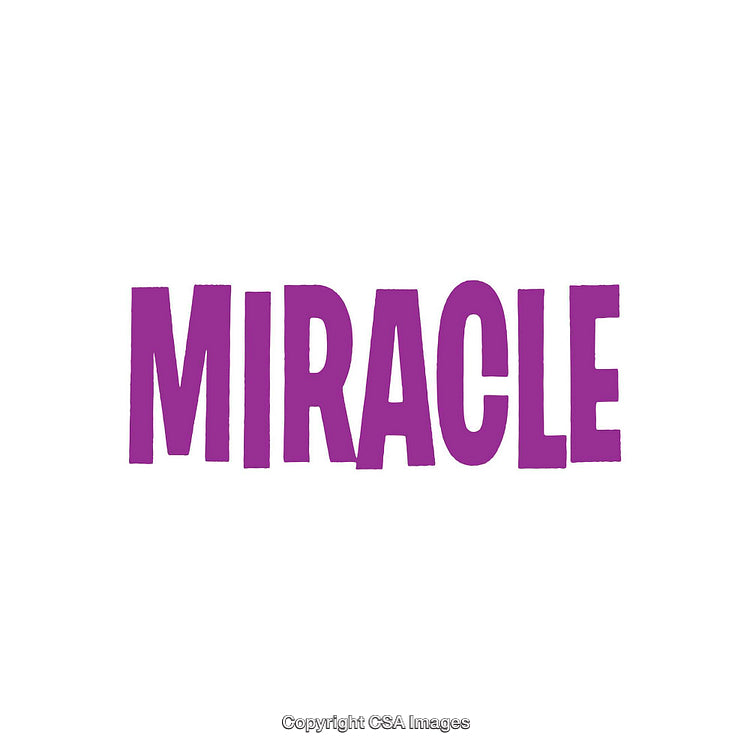 Bold Purple Typography Displaying the Word 'Miracle' on a Clean White Background