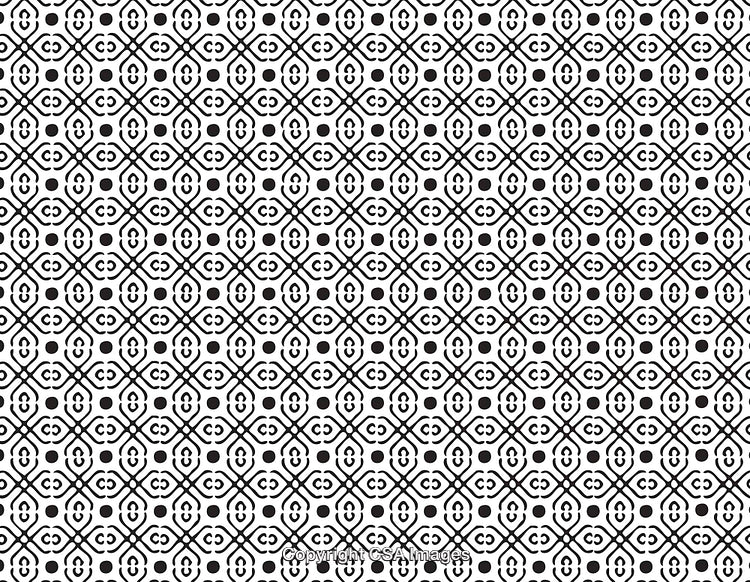Black and White Geometric Pattern With Intricate Repetitive Shapes