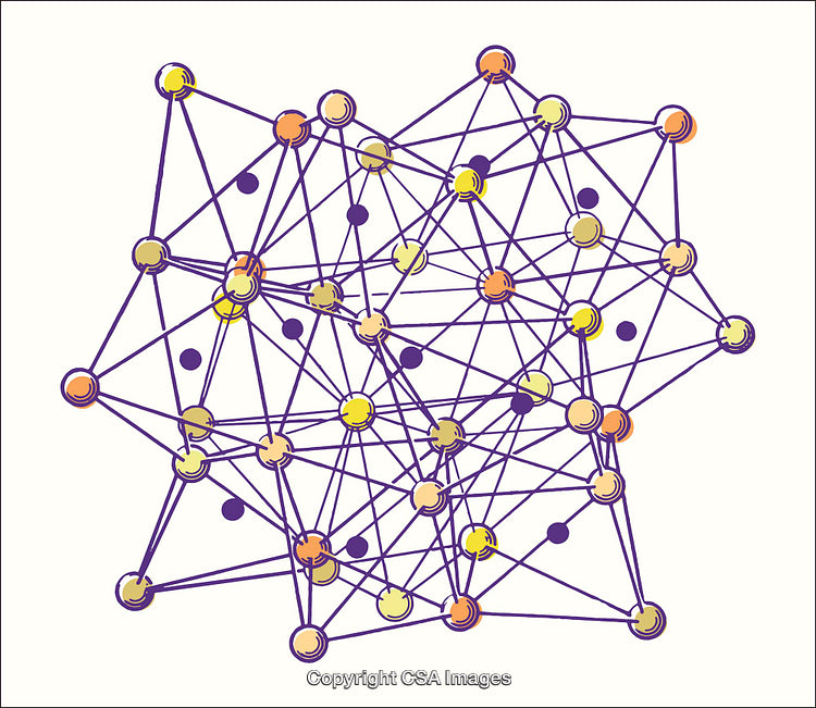 Abstract Illustration of a Complex Network with Multicolor Connections