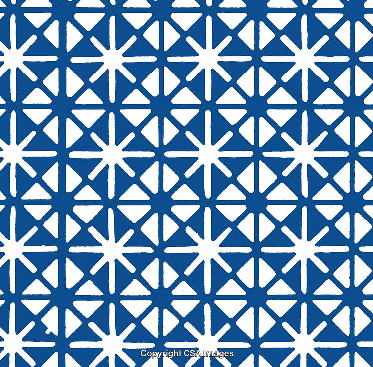 Abstract Blue and White Geometric Pattern with Star Motifs