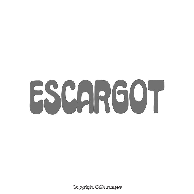 Creative Word Art Featuring the Term Escargot in Bold Monochromatic Text Design