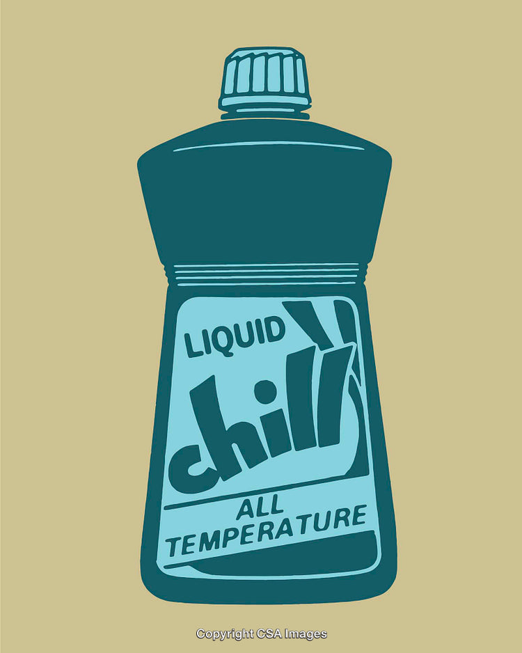 Illustrated Bottle of Liquid Detergent With a Minimalistic Design in Blue Tones