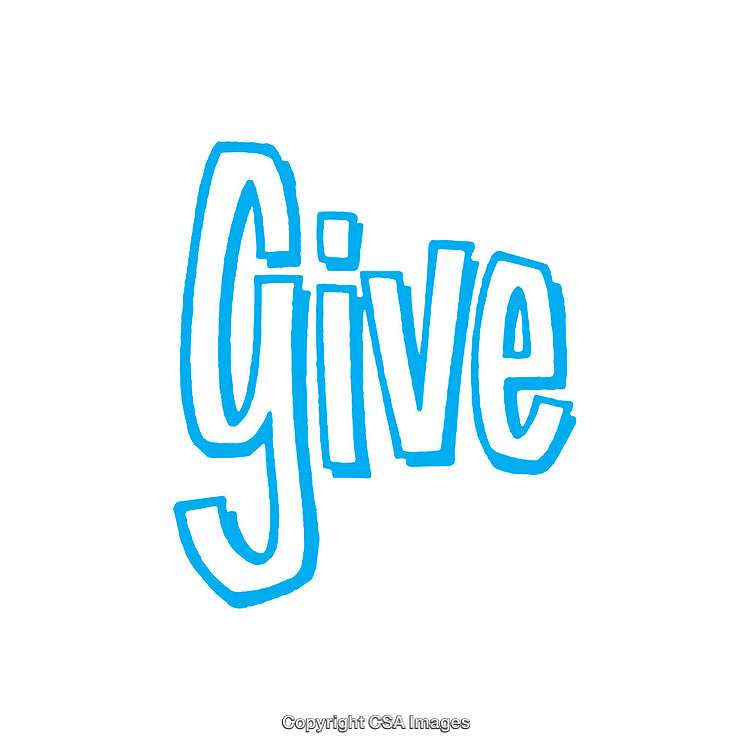 Blue Handwritten Style Typography Featuring the Word 'Give'