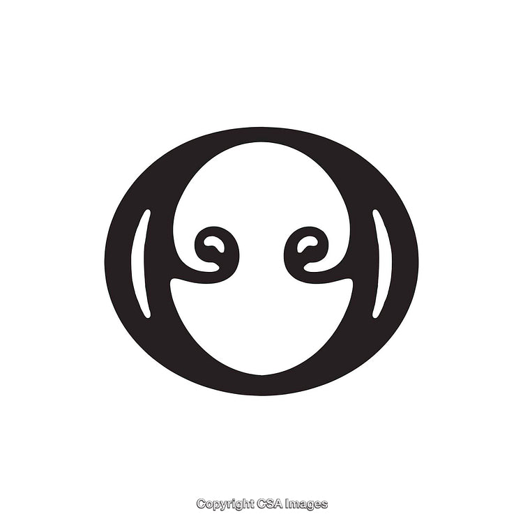 Creative Abstract Representation of the Letter O in Monochrome Design