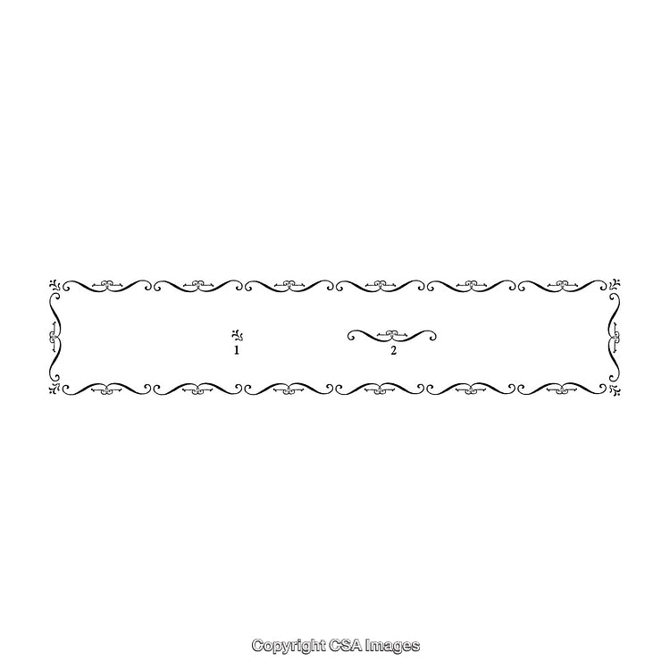 Elegant Black and White Ornamental Border Design with Intricate Swirl Patterns