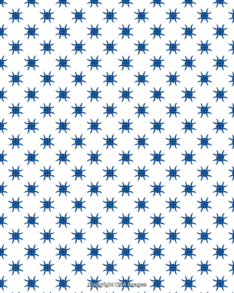 Blue Pattern of Artistic Circular Shapes on White Background