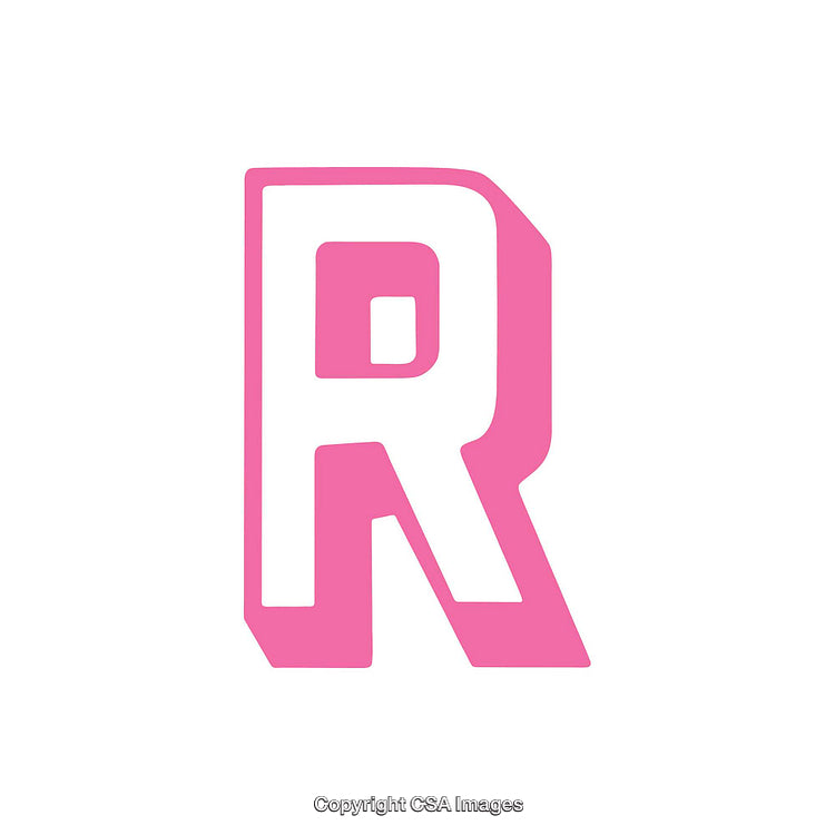 Pink Letter R Design with Bold Modern Typography