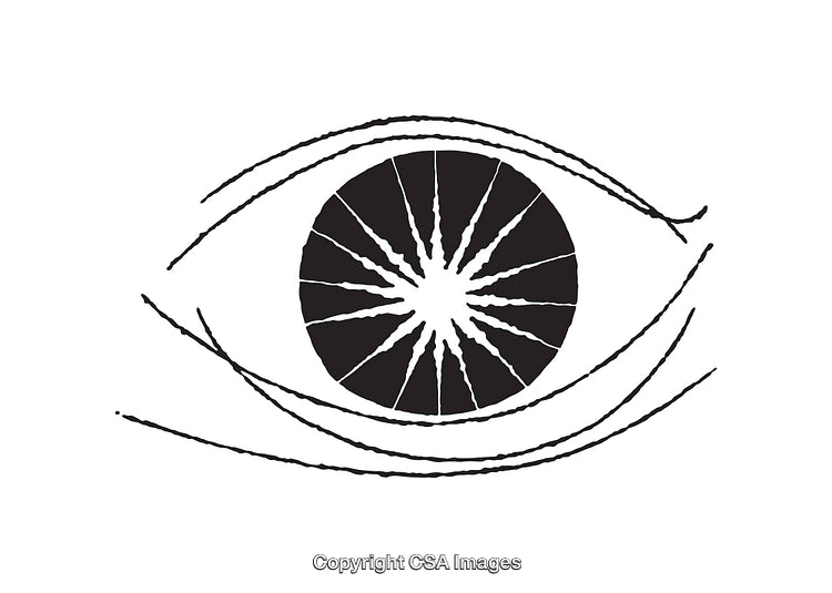 Minimalist Line Art of an Eye with Radial Design Center
