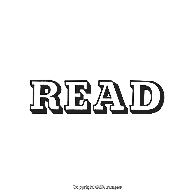 Vintage Typography of the Word Read in Bold Stencil Design