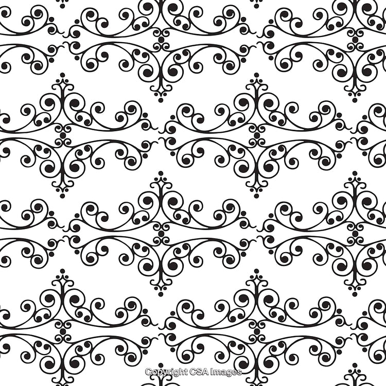 Elegant Black and White Ornamental Seamless Pattern Design