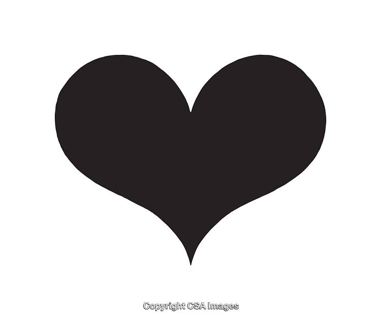 Black Silhouette Heart Icon Representing Love and Affection
