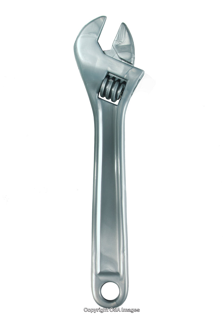 Adjustable Plastic Toy Wrench Isolated on a White Background