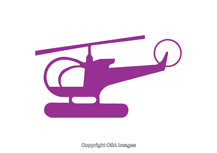 Purple Helicopter Icon Isolated on a White Background