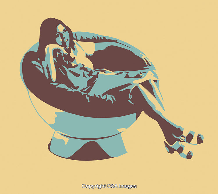 Woman Sitting in a Lounge Chair