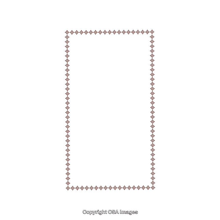Decorative Floral Border with Intricate Cross-Stitch Design on White Background