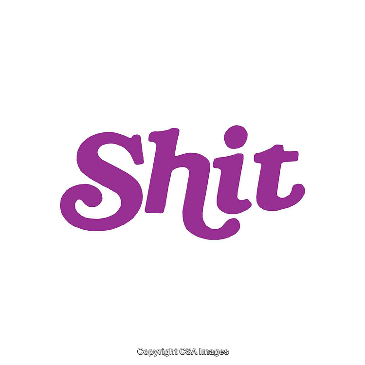 Stylized Purple Text Graphic on a White Background
