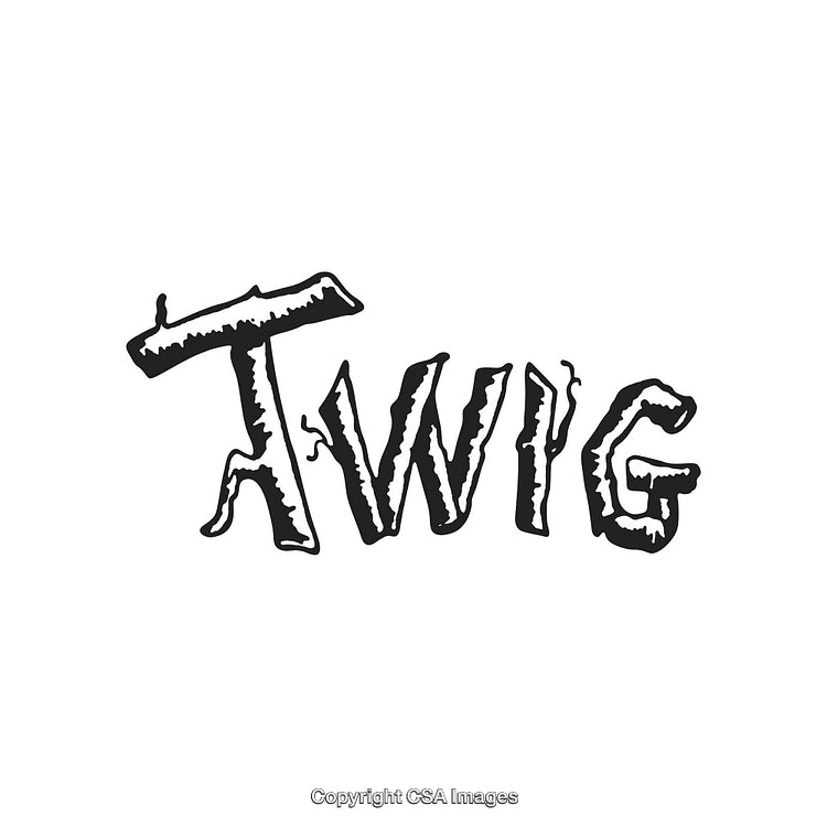 Twig Text Logo in Rustic and Organic Artistic Style