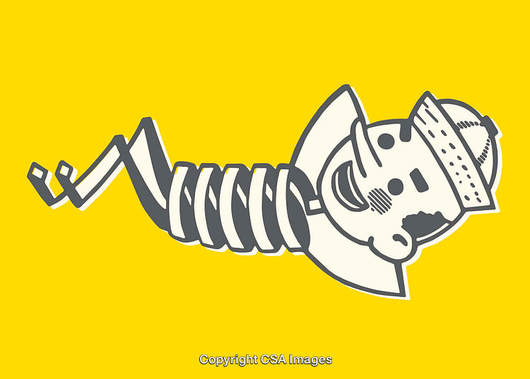 Colorful Line Art Illustration of a Stylized Cartoon Character