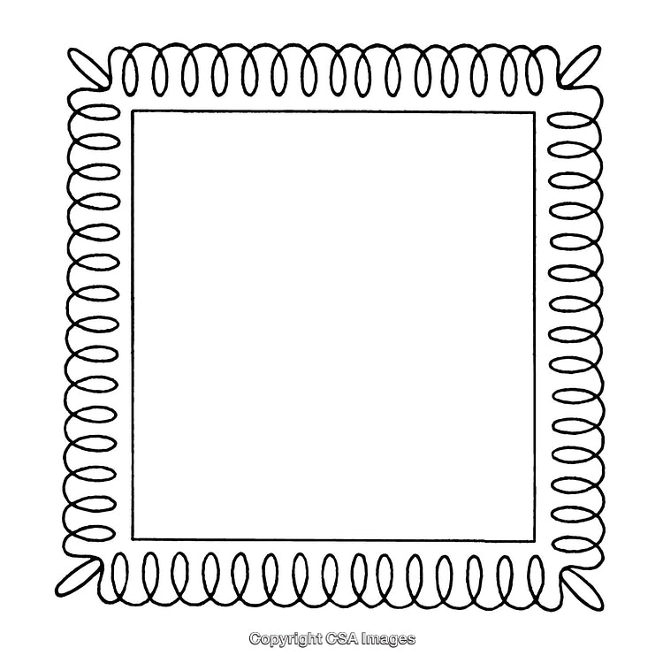 Black And White Decorative Square Border Design With Loop Pattern