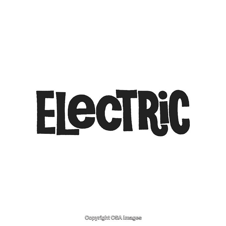 Black Bold Text 'ELECTRIC' With Playful Typography On White Background