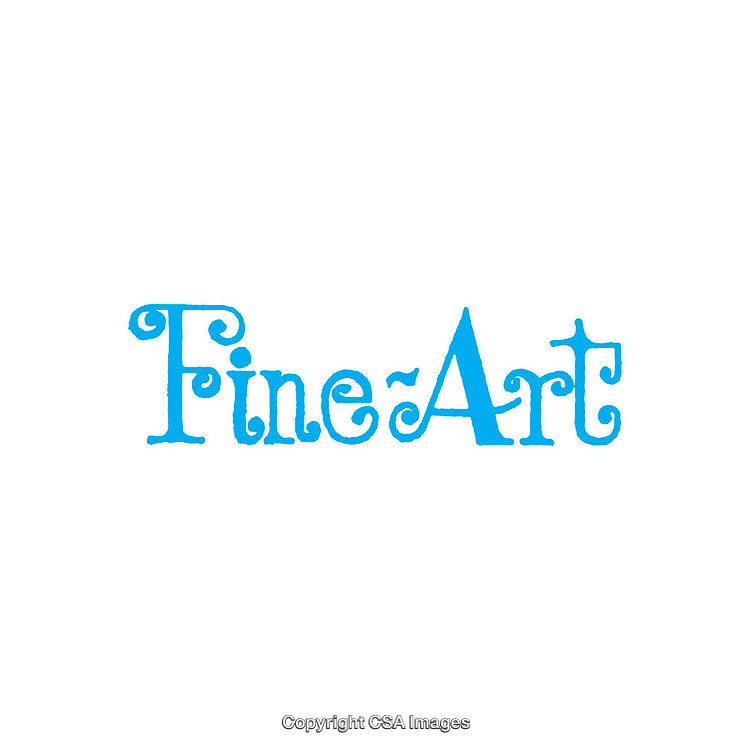 Fine Art Text Logo in Playful Blue Styling on White Background