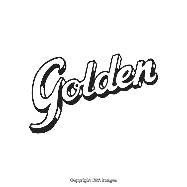 Stylized Typography Art Featuring the Word Golden in Retro Inspired Design