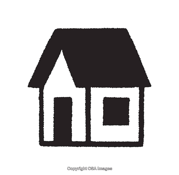 Simple Black and White House Icon Illustration