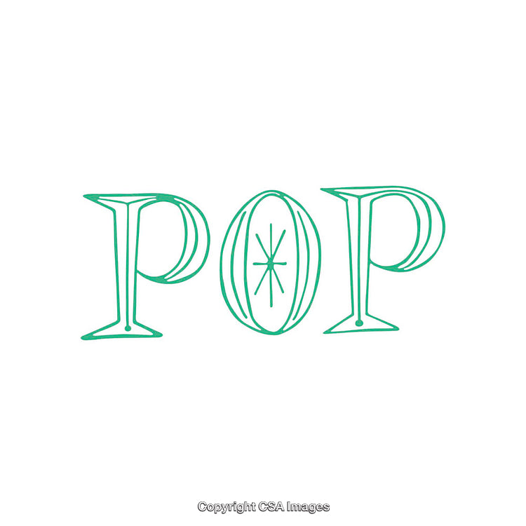 Minimalistic Green Word Art with Decorative POP Text Design
