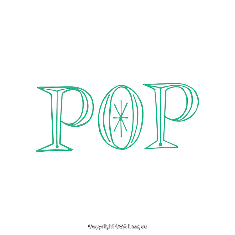 Minimalistic Green Word Art with Decorative POP Text Design