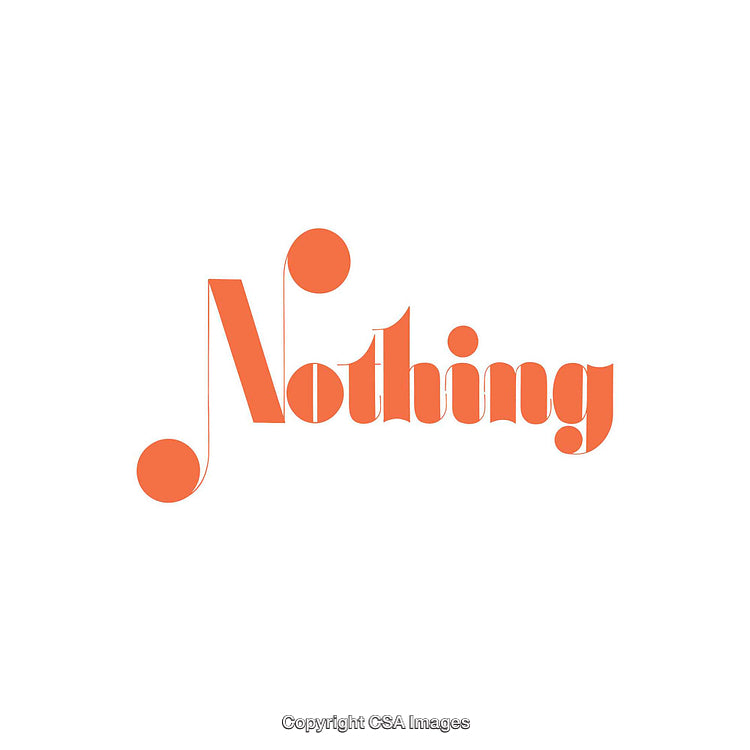 Creative Typography Design Featuring the Word Nothing in Orange Letters