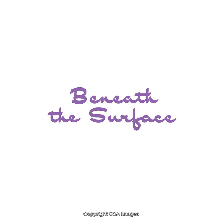 Purple Text Design Featuring the Phrase 'Beneath the Surface'