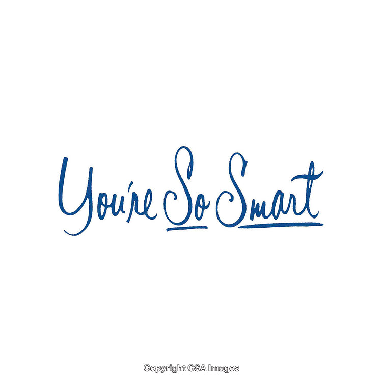 Inspirational Quote Typography Featuring 'You're So Smart' in Blue Script Text