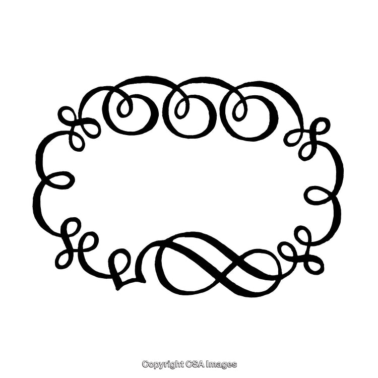 Elegant Black and White Border with Swirling Design Elements