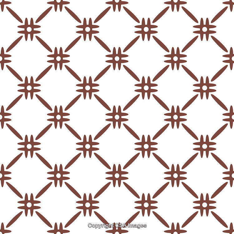 Abstract Geometric Pattern of Brown Symbols on White Background