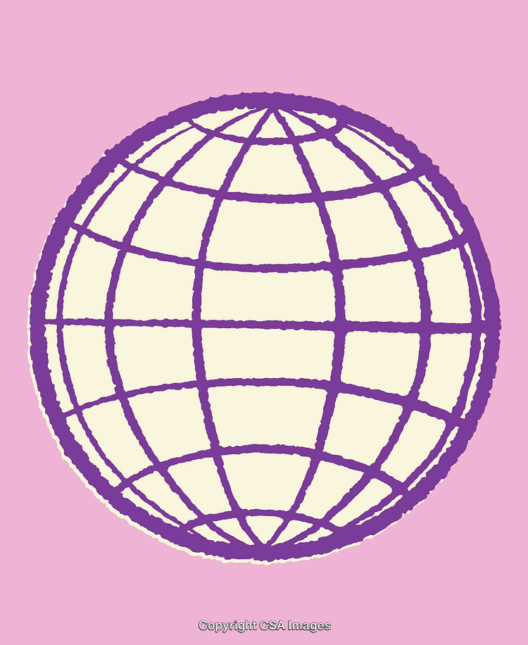 Colorful Illustration of a Globe in Vibrant and Playful Style