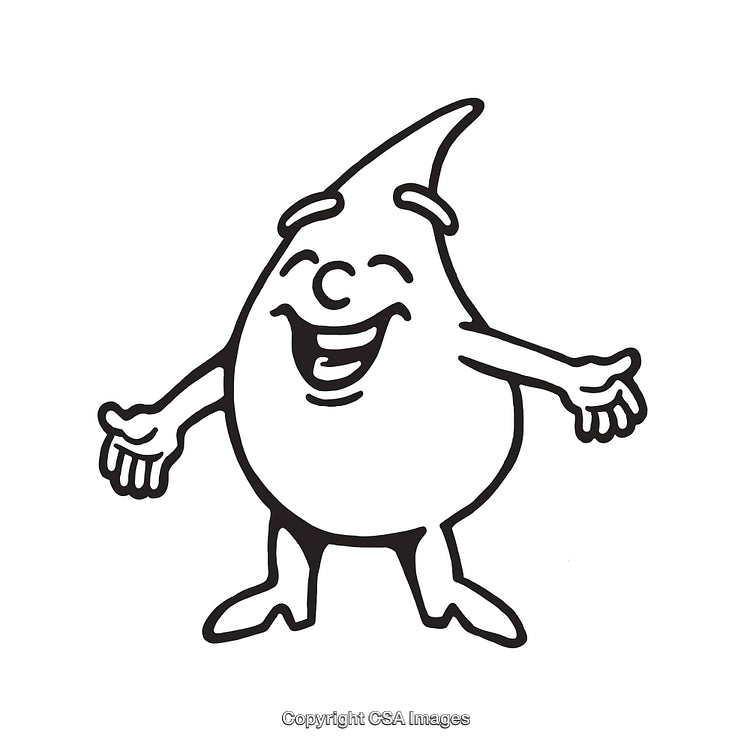 Smiling Line Art Character in a Cheerful Pose