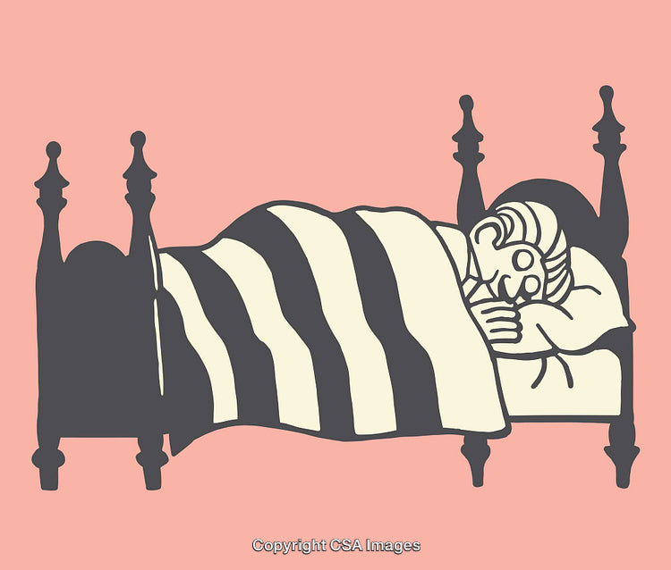 Peaceful Sleep Illustration of a Person in a Cozy Bed