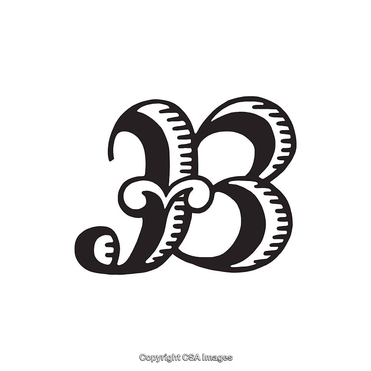 Vintage Black Letter B Typography Design With Detailed Curved Embellishments