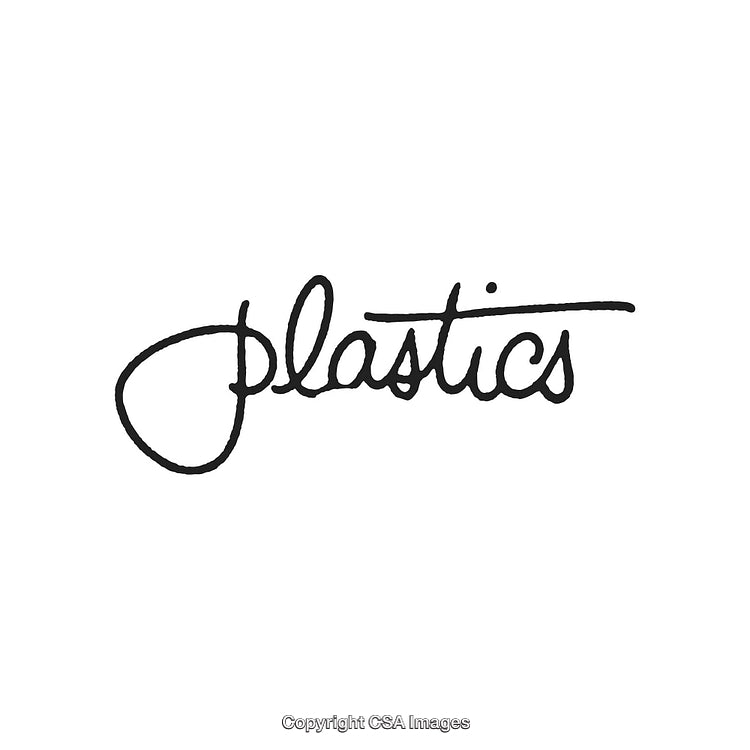 Handwritten Calligraphy of the Word Plastics in Elegant Minimalist Style