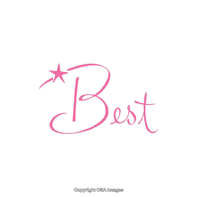 Stylish Pink 'Best' Text with Minimalistic Decorative Star Design