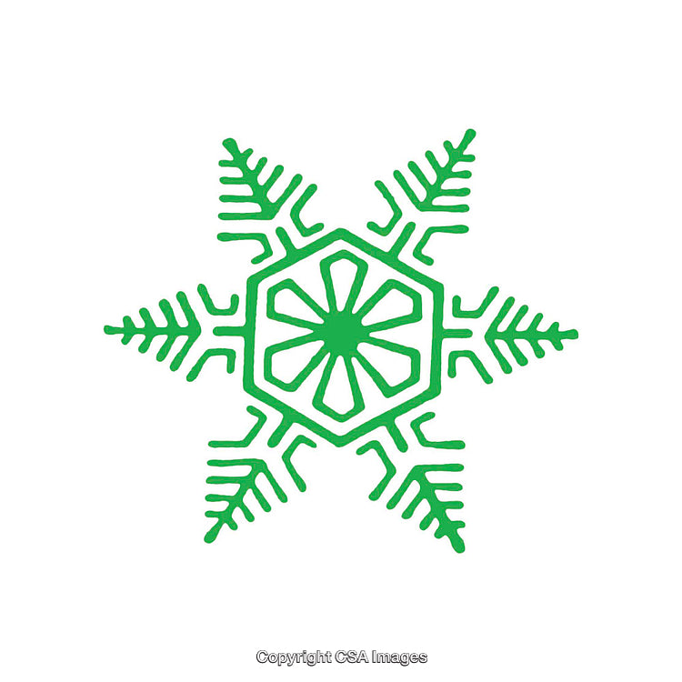 Green Snowflake Icon Illustrating Winter and Seasonal Concepts