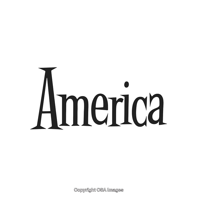 Stylized Typography Featuring the Word 'America' on a Plain White Background
