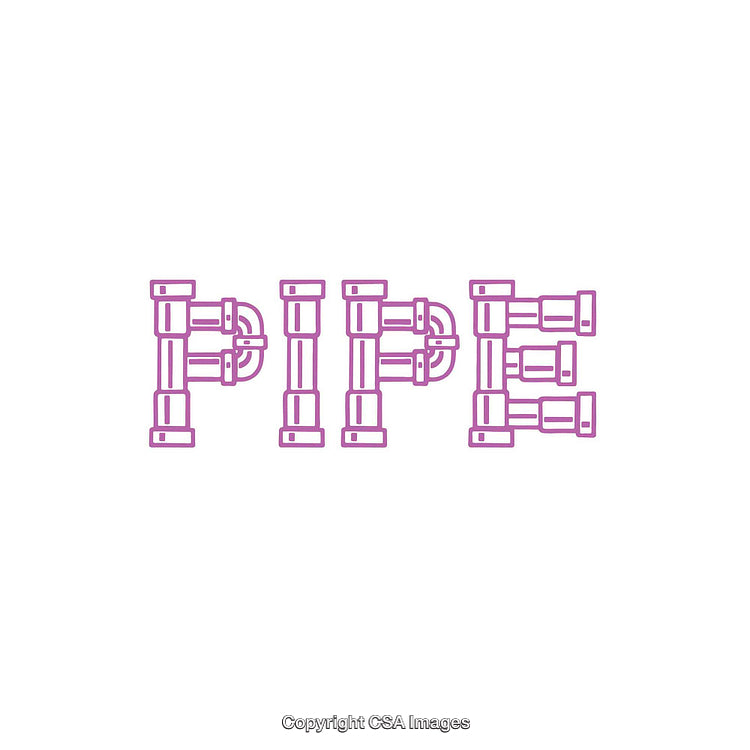 Creative Illustration of Pipe Concept with Tube-Inspired Lettering Design