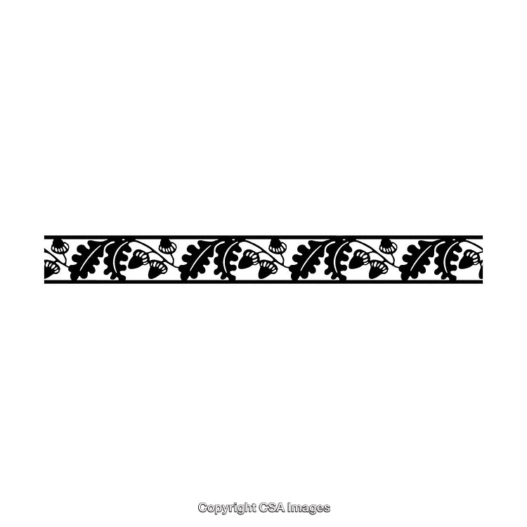 Ornate Black And White Decorative Border With Nature Motif