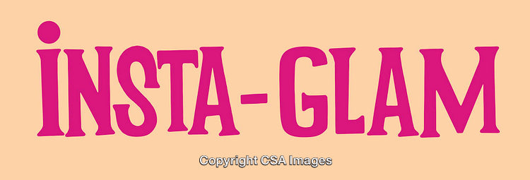 Bold and Vibrant "Insta-Glam" Text on Pastel Background