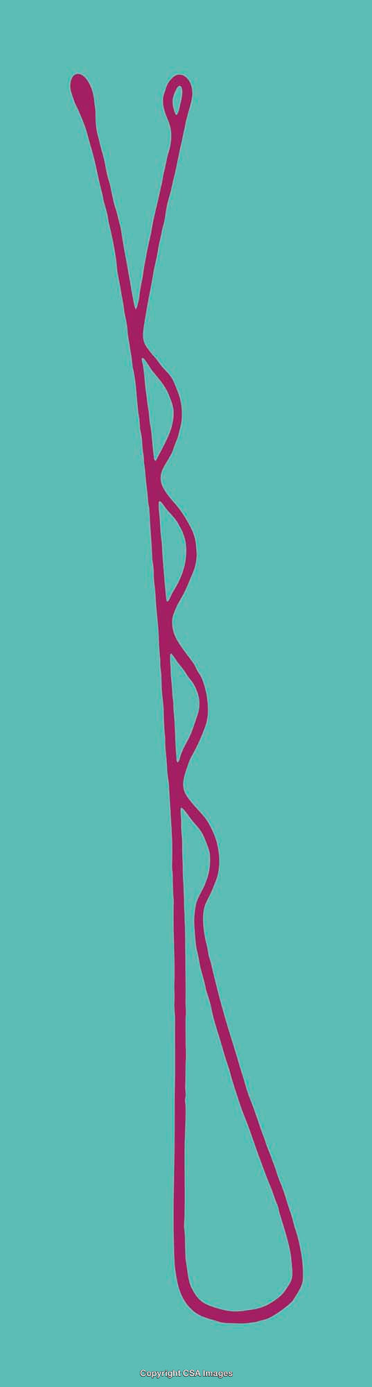 Minimalist Line Art of a Hairpin on Vibrant Colored Background